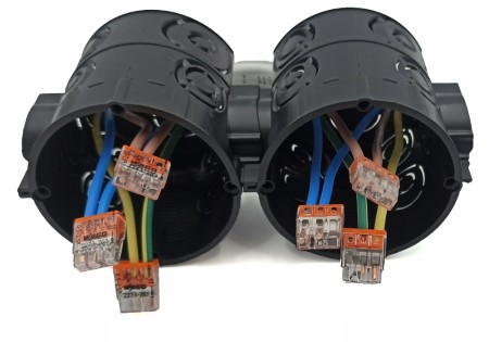 Gniazdo Kuchenne Gniazdko Czarne 2X Podwójne Ospel Aria