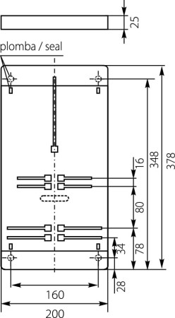 Tablica licznikowa podstawa na licznik 378x200mm 1F/3F szara