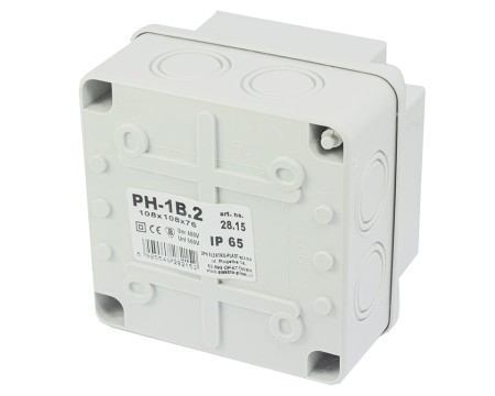 Puszka hermetyczna natynkowa 108x108x76mm IP44 szara PH‑1B.2 28.15