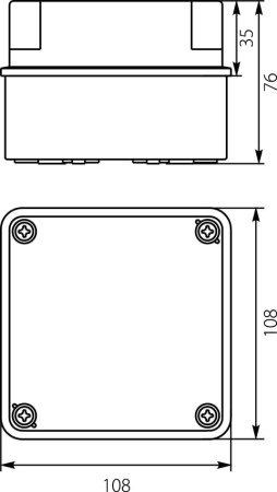 Puszka hermetyczna natynkowa 108x108x76mm IP44 szara PH‑1B.2 28.15