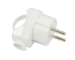 Wtyczka kątowa SCHUKO z/u 16A IP20 biała AWA‑WN