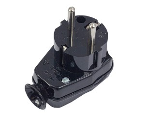 Wtyczka kątowa rozbieralna z/u 16A 2P AWA‑5 czarna