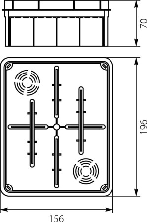 Puszka podtynkowa 156x196x70mm Pp/t 8 11.8