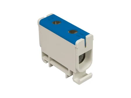 Blok rozdzielczy‑odgałęźny 1‑polowy AL/CU 2,5‑50mm2 niebieski montaż płaski i na szynę TH WLZ35P/50/n 48.550
