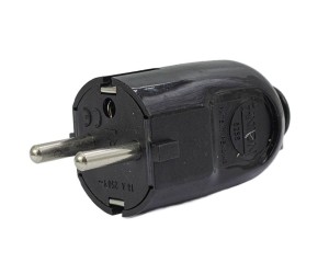 Wtyczka kątowa uniwersalna z/u 10A 250V FWKC czarna 51.230