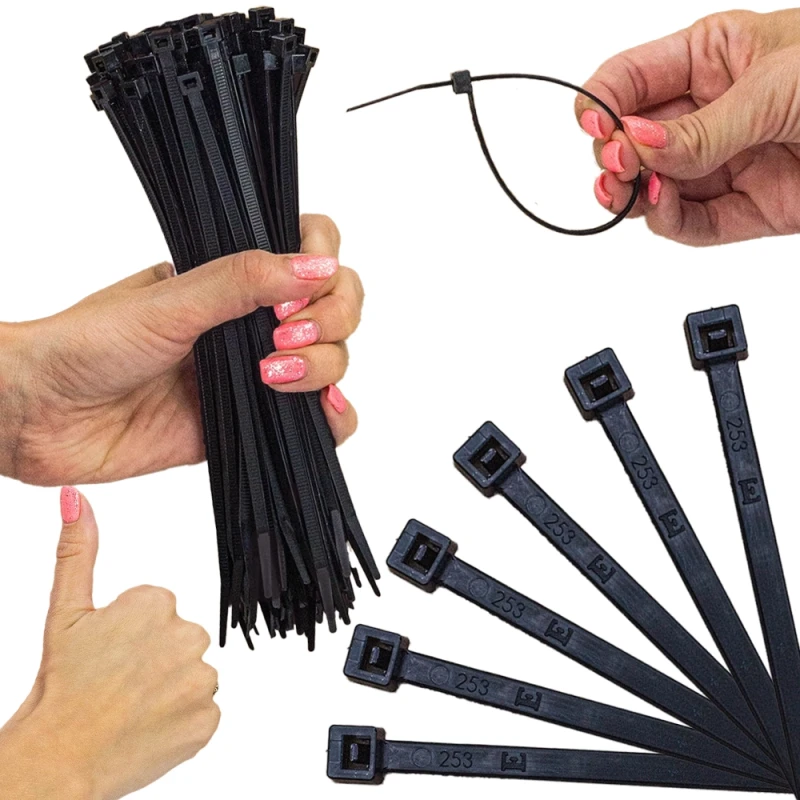 Opaska kablowa 4.5mm 190mm czarna UV 190/4.5 OZC 45‑190 UV 100szt.
