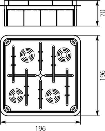 Puszka podtynkowa 196x196x70mm
