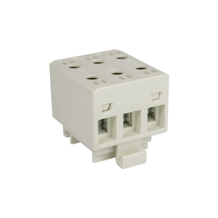 Blok rozdzielczy‑odgałęźny 3‑polowy AL/CU 3x16mm2 szary montaż płaski i na szynę TH WLZ35/3x16/s 48.317