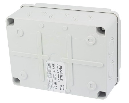Puszka n/t hermetyczna 158x118x76mm IP65 szara PH‑2A.2 28.22