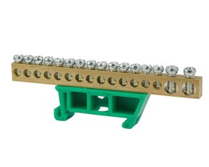 Listwa zaciskowa 14x10mm2 + 2x25mm2 zielona TH 35‑16/25/Z 48.567