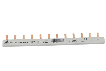 Szyna prądowa typu PIN 1P 16mm2 100A 12 pinów IZS16/1F/12 45.236