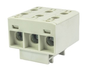 Blok rozdzielczy‑odgałęźny 3‑polowy AL/CU 3x35mm2 szary montaż płaski i na szynę TH WLZ35/3x35/s 48.336