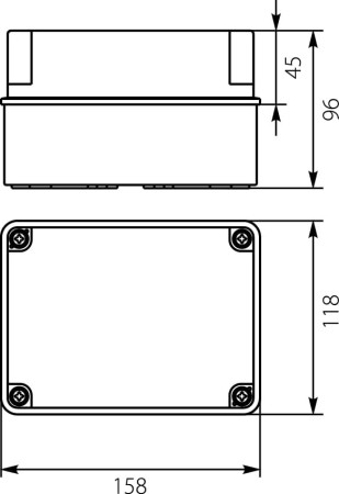 Puszka n/t 158mm 118x 96mm tworzywo IP65 szary PH‑2B.1 28.24