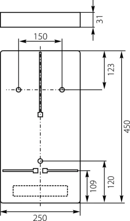 Tablica licznikowa 450x250mm 3F szara T‑3F‑b/z‑100A