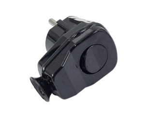 Wtyczka kątowa rozbieralna z przełącznikiem z/u 16A 2P AWA Ł czarna