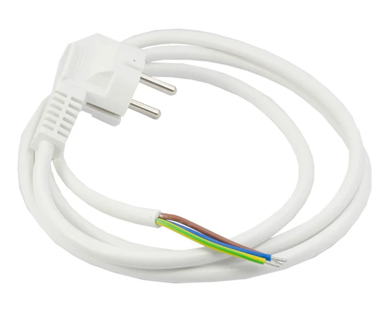 Przewód przyłączeniowy 3x1,0 mm2 biały z wtyczką kątową 1,5m