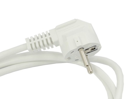 Przewód przyłączeniowy 3x1,0 mm2 biały z wtyczką kątową 1,5m
