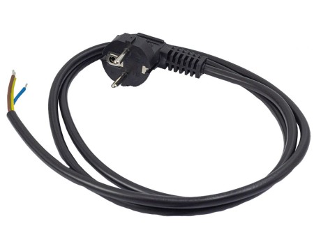 Przewód przyłączeniowy 3x1,0 mm2 czarny z wtyczką kątową 1,5m