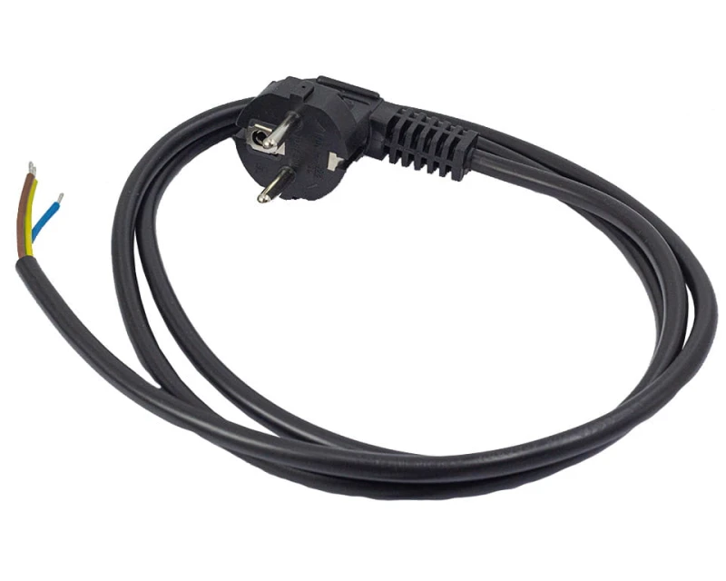 Przewód przyłączeniowy 3x1,0 mm2 czarny z wtyczką kątową 1,5m