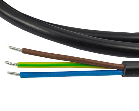 Przewód przyłączeniowy 3x1,0 mm2 czarny z wtyczką kątową 1,5m