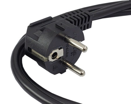 Przewód przyłączeniowy 3x1,0 mm2 czarny z wtyczką kątową 1,5m