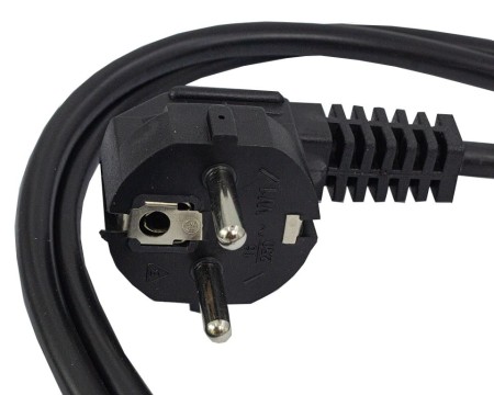 Przewód przyłączeniowy 3x1,0 mm2 czarny z wtyczką kątową 1,5m