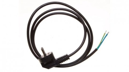 Przewód przyłączeniowy 3x1,0 mm2 czarny z wtyczką kątową 1,5m