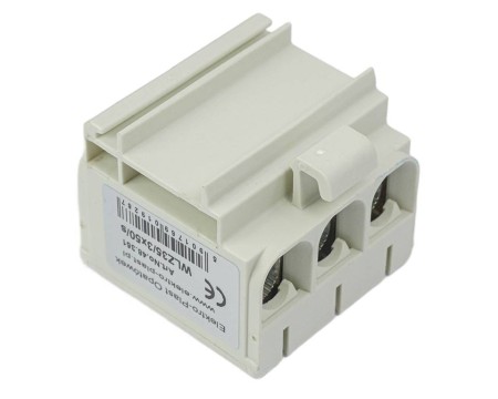 Złącze przelotowe 3‑p AL/CU 3x50mm2 szary montaż płaski na szynę DIN