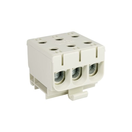 Złącze przelotowe 3‑p AL/CU 3x50mm2 szary montaż płaski na szynę DIN