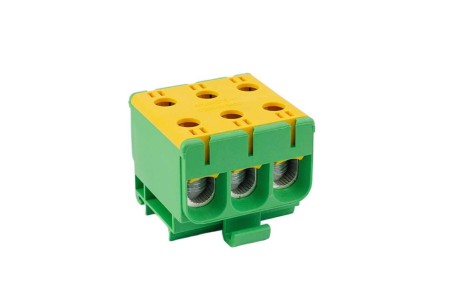 Złącze przelotowe AL/CU 3x50mm2 zielony montaż płaski i na szynę DIN