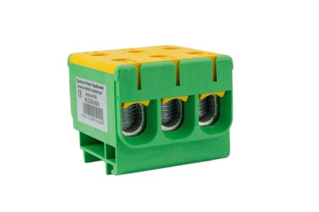 Złącze przelotowe AL/CU 3x50mm2 zielony montaż płaski i na szynę DIN