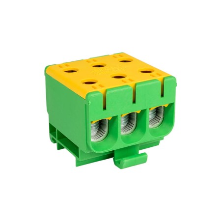 Złącze przelotowe AL/CU 3x50mm2 zielony montaż płaski i na szynę DIN