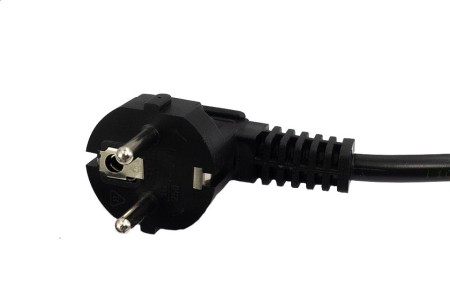 Przewód przyłączeniowy W‑3 3x1,5 mm2 czarny z wtyczką kątową 1,5m