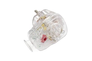 Wtyczka kątowa z włącznikiem i wskaźnikiem z/u 16A 2P  transparentna