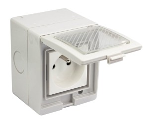 Gniazdo hermetyczne pojedyncze natynkowe hermetyczne GPN IP55 AQUA55 55.19