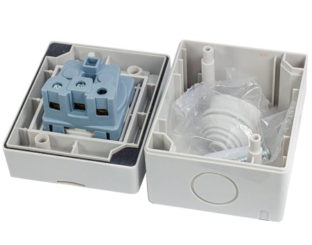 Gniazdo hermetyczne pojedyncze natynkowe hermetyczne GPN IP55 AQUA55 55.19