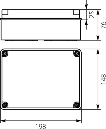 Puszka hermetyczna natynkowa 198x148x76mm IP44 szara