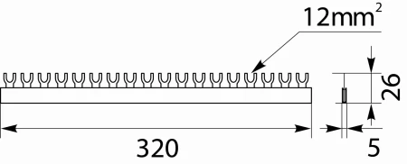 Szyna łączeniowa 1P 63A 12mm2 widełkowa 18 modułów 1F S18