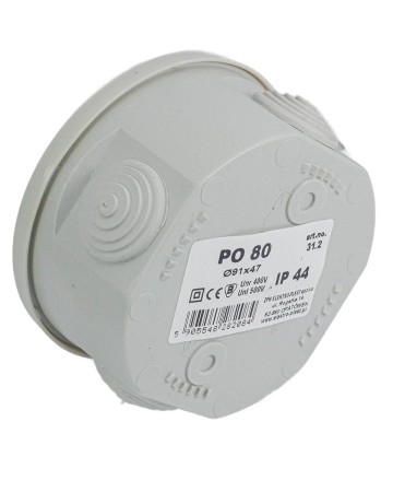 Puszka natynkowa hermetyczna pusta 80x40mm IP44 szara