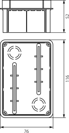 Puszka podtynkowa z tworzywa sztucznego z pokrywką 76x116x52mm
