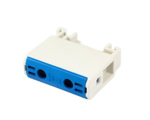 Blok rozdzielczy 1‑polowy AL/CU 2,5‑16mm2 niebieski montaż na szynę TH