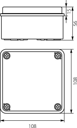 Puszka hermetyczna natynkowa 108x108x56mm IP65 szara