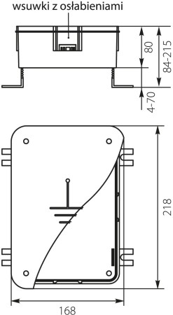 Puszka do złącza odgromowego 218x168x80mm PZO