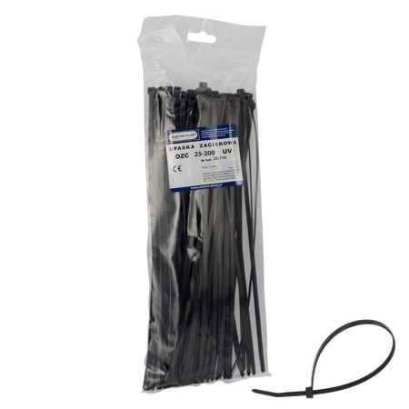 Opaska kablowa 2,5mm 200mm czarna UV 200/2,5 OZC 25‑200 100szt