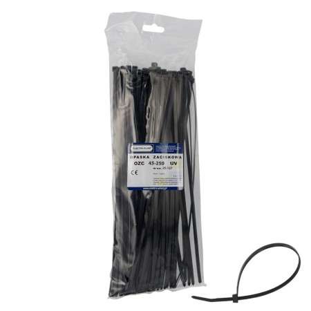 Opaska kablowa 4,5mm 250mm czarna UV 250/4,5 OZC 45‑250 100szt