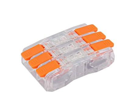 Szybkozłączka z dźwignią przelotowa 3x0.2‑2.5mm2 - 1szt. złączka