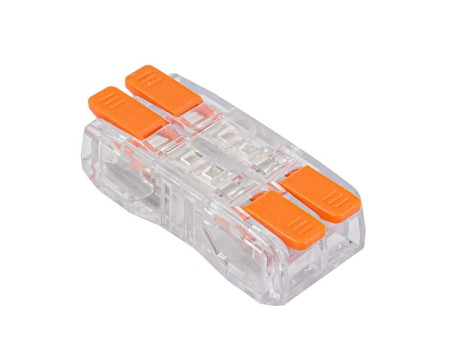 Szybkozłączka z dźwignią przelotowa 2x0.2‑2.5mm2 - 1szt. złączka