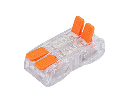 Szybkozłączka z dźwignią przelotowa 2x0.2‑2.5mm2 - 1szt. złączka