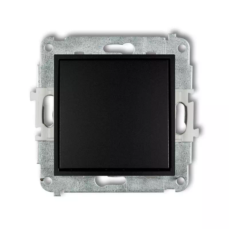 Karlik Seria Mini Mechanizm łącznika schodowego (jeden klawisz bez piktogramu) kolor czarny mat symbol 12MWP-3.1