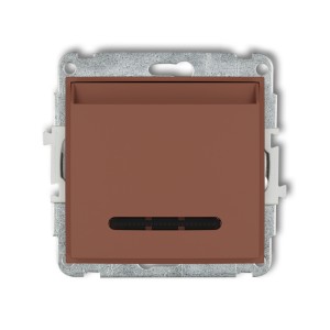 Karlik MINI terakota Mechanizm łącznika hotelowego podwójnego (podświetlenie niebieskie) 63MSH-2.2